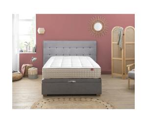 Epeda Hercule Lit Coffre 140x190 Velours Gris