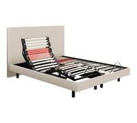 Sommier Electrique 2 x 80 x 200 Horizon Relax 1620D + Tête de lit lin