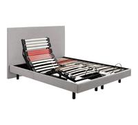 Sommier Electrique 2 x 80 x 200 Horizon Relax 1620D + Tête de lit gris clair
