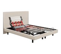 Sommier Electrique 2 x 80 x 200 Escapade Relax 1620D + Tête de lit lin