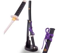 Epée coupe-papier - Mini Katana 20 cm - Véritablement tranchant - Fait main japonais avec support - Elégante épée de samouraï des clans japonais KT-22D