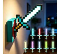 Épée lumineuse diamant à 9 couleurs, lampe murale magnétique 3 en 1 avec épée de 12 cm amovible rechargeable, lumières LED pour épée pour enfants, cadeaux, cosplay, décoration de chambre et de fête