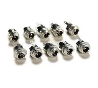 EpheyFIF Lot de 10 douilles femelles en métal 5,5 x 2,1 mm | Lot de 10 pièces en vrac, 5,5 x 2,1 mm, boîtier en métal, écrou hexagonal inclus, terminaison de cosse à souder
