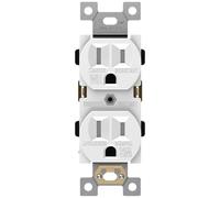EPHIIONIY ENERLITES Réceptacle Duplex résistant aux intempéries, Prises résidentielles, 15 A 125 V, Auto-Mise à la Terre, 2 pôles, 3 Fils, 5-15R, UL Listed, 61580-TWR-W, Blanc