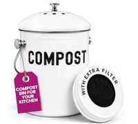 EPICA Bac à Compost pour Plan de Travail de Cuisine, 4,9 l, inodore, avec filtres à Charbon et Couvercle, en Acier Inoxydable, pour déchets Alimentaires et Recyclage des déchets