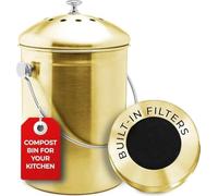 EPICA Composteur de comptoir de cuisine | 5 litres | Bac à compostage inodore avec filtres à charbon | Bac à compost d'intérieur avec couvercle | Composteur de cuisine en acier inoxydable pour déchets