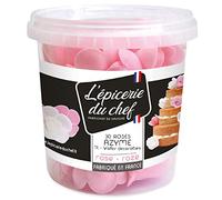 Épicerie du Chef - Pot de 30 Roses en Azyme Rose - Décoration Fleur Alimentaire Pâtisserie, Gâteau, Pièce-Montée, Cupcakes - Comestibles & Colorant Origine Naturelle - Fabriqué en France - EDC8696