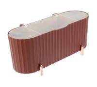 EPIGEIST Boîte de Rangement Plastique avec Couvercle pour Cosmétiques et Cotons Organisateur de Bureau Multifonction Accessoire Pratique pour Salle de Bain et Chambre Couleur Rouge Brique