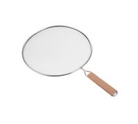 EPIGEIST Couvercle Anti-éclaboussures en Acier Inoxydable 25 Cm Manche en Bois, Grille de Protection pour Poêles, Protection Les Projections D'huile Cuisine, Ustensile Pratique pour Cuisson Sûre