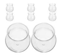 EPIGEIST Ensemble de 8 Pots Design Créatif Poupée Tête d'herbe en Plastique Incassable pour Succulentes pour Décoration de Bureau et Étagère