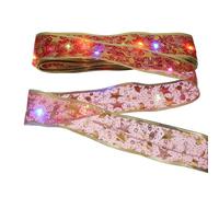 EPIGEIST Guirlande Lumineuse en Ruban LED 10M Rouge pour Sapin de Noël Décoration D’Arbre de Noël avec Ruban Lumineux Enveloppé de Tissu Accessoire Photo pour Ambiance Festive Intérieure