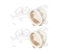EPIGEIST Lot de 2 Paniers à Fleurs Miniatures Tressés en Rotin Imitation Couleur Naturelle Tricycle Décoratif Multifonction pour Porte-Fleurs Rangement Simple Mariage et Décoration