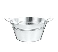 EPIGEIST Pot à Fruits en Fer Argenté Poignées Doubles, Bassin de Stockage Polyvalent et Pratique pour Légumes et Fruits la Maison Bureau