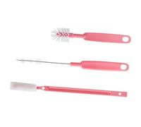 EPIGEIST Set de Brosses Crochet Suspendre Différents Têtes en Nylon et Abs Nettoyage Facile des Parois Intérieures, Rangement Pratique, Kit 3 Pièces Rose pour Bouteille D'eau