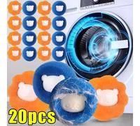 Épilateur pour animaux de compagnie, boule réutilisable, Machine à laver le linge, filtre en laine, autocollant, épilateur de poils de chat, attrape-peluches pour la maison Jaune 5 pièces