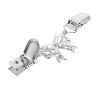 Épingle de fixation de cape pour femmes, Clip de col châle for pull, Cardigan à nœud, anneaux nez for femme(White)