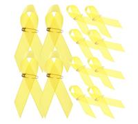 Épingles Ruban de Sensibilisation Métal 100 Pièces, Jaune | Finition Satinée Polie, Lot en Gros pour Écoles et Clubs, Paquet et Vestes, Événements Caritatifs
