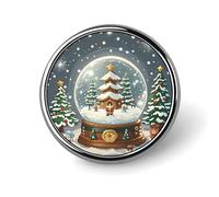 Épinglette boule à neige personnalisée en alliage d'aluminium pour décoration de sacs à dos, chapeaux, costumes, vestes, vêtements - 2,5 cm