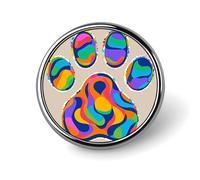Épinglette colorée personnalisée en alliage d'aluminium avec empreintes de pattes de chien - Mini broche classique - 2,5 cm - Pour sacs à dos, chapeaux, costumes, vestes, vêtements