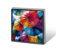 Épinglette parapluie colorée pour homme et femme - Badge carré en métal pour chemises, vestes, chapeaux | Accessoire de mode durable et cadeau pour hommes, femmes, événements