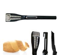 Noir Eplucheur 5 En 1 Venteo Eplucheur Multifonctions Pour Les Fruits Et Légumes Evideur De Pomme Ecailleur De Poisson Coupe Frite Ondulé Lame En Acier Inoxydable Noir Accessoires De Cuisine Et Maison