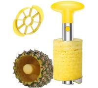 Éplucheur d’ananas - Inox - Trancheur efficace - Poignée antidérapante - Facile à nettoyer - Jaune