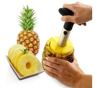 Éplucheur d'ananas en acier inoxydable, coupe-fruits, trancheuse facile, gadget de cuisine, livraison rapide, 1 pièce noir