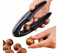 Éplucheur de Châtaignes Accessoire de Cuisine Manuel Ergonomique à Pression | Outil Casse-Châtaignes Pour noix et fruits dortoir restaurant camping pique-nique Noir