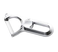 Éplucheur de Fruits et Légumes en Alliage de Zinc Compact Argenté | Ustensile Multifonction, Prise Antidérapante, Format Portable, pour Carottes et Fruits, Usage la Cuisine
