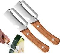 Éplucheur De Légumes Multifonction For La Cuisine, Éplucheur De Fruits Et Légumes Multifonctionnel En Acier Inoxydable Avec Manche En Bois Et Décapsuleur(2pcs)