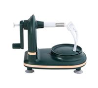 Éplucheur de pommes avec 2 lames de rechange pour poires, agrumes, trancheur et vide-pomme pour la cuisine à domicile, fabrication rapide de tartes à la compote de pommes (Vert foncé)