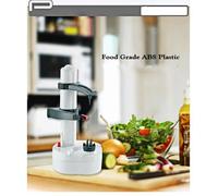 Eplucheur de pommes de terre electrique,2 lames supplementaires,Coupe automatique de fruits et legumes rotatifs (Blanc)