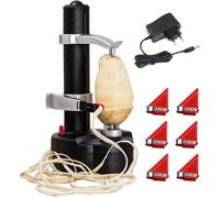 Éplucheur Électrique Automatique pour Pommes de Terre, Fruits et Légumes - 6 Lames de Rechange Incluses + Adaptateur 6 V