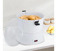 Éplucheur électrique de pommes de terre - Éplucheur automatique - Lames en acier inoxydable - Durée d'épluchage : 2 à 4 min - Pour la cuisine et la restauration - Blanc