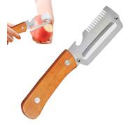 Éplucheur en acier | Outil multifonction en acier inoxydable avec manche en bois - Éplucheur pour fruits et légumes pommes de terre, citrouilles, papaye, cuisine, maison, intérieur