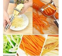 Éplucheur et Trancheur Économe Multifonction Cuisine - Accessoire Pratique Découpe Fruits et Légumes 2 en 1 Cuisine