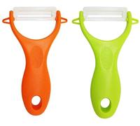 Eplucheur Fruit et Légumes Éplucheur en céramique Epluche Pèle pour légumes et Fruits- Epluche legumes avec poignée ergonomique (2 PACK)