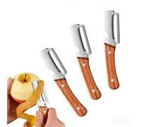 Éplucheur Multifonction 2-en-1 pour Légumes et Fruits, Lame en Acier Inoxydable, Manche en Bois avec Décapsuleur, Outils de Cuisine Polyvalents pour Éplucher Légumes, Pommes de Terre, Courges, Papayes