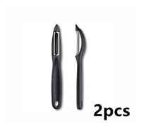 Éplucheur - Multifonction - Noir - Acier inoxydable - Manche ergonomique - 2 pièces