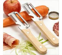 Éplucheurs pour la cuisine Râpe multifonction Éplucheur Légumes avec Ouvre-Bouteille | Pour préparer des salades repas quotidiens pique-niques camping et voyages (Brown, 2PCS)