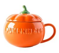 Eplze YBK Tech Tasse en Forme de Citrouille, Tasse à Café en Céramique, Tasse à thé avec Couvercle, 15.5oz (Tasse)