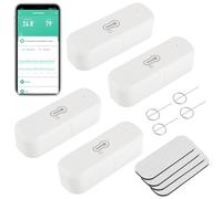 EPLZON WiFi Hygromètre Thermomètre Capteur, Capteur température et d'humidité sans fil pour l'intérieur et l'extérieur avec surveillance à distance via app compatible Alexa & Google Home(4 Pièces)