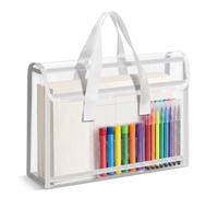 EPMOCN Pochette A4 avec Rabat Blanche, Carton à Dessin A4 Maxi pour Documents, Portfolio Art et Organisateur Scolaire, Pochette Dessin Imperméable