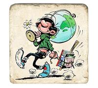 EpochSign Plaque en métal en Aluminium avec Inscription en Anglais « Gaston Lagaffe and The World Map » 20,3 x 30,5 cm