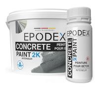 EPODEX 2K Peinture béton, résine époxy sol, peinture sol garage epoxy, Imperméable, Intérieure, Cave, garage, atelier - 1,8kg suffit pour 2 couches sur 4,5m² - Beige brun