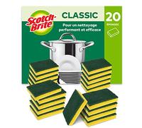 Éponge à récurer pour utilisation intensive Scotch-Brite Classic, 20 pièces - tampon à récurer durable qui élimine facilement la graisse et les aliments brûlés