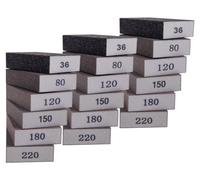 Éponge abrasive grise, avec différents grains, pour le bois et le métal
