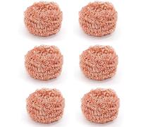 Eponge Cuivre,2/4/6 Pcs Gratounette Cuivre,Eponge en Cuivre, Épongee en Cuivre, Outil De Retrait De Scories - Facile À Rincer Et À Vider - Matériau en Fil De Fer Plaqué Cuivre (6pcs)