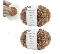 Eponge Cuivre, 2 Pièces Gratounette Cuivre, Eponge Cuivres Vaisselle, Grattoir Cuivres, Éponges À Vaisselle Encuivre Réutilisable, Boule De Nettoyage en Fil Decuivre, pour Vaisselle,casseroles,poêles