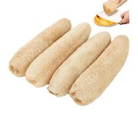 Éponge de luffa pour la vaisselle, 4 pièces éponge de luffa naturelle, biodégradable pour la vaisselle, bain, douche, naturelle